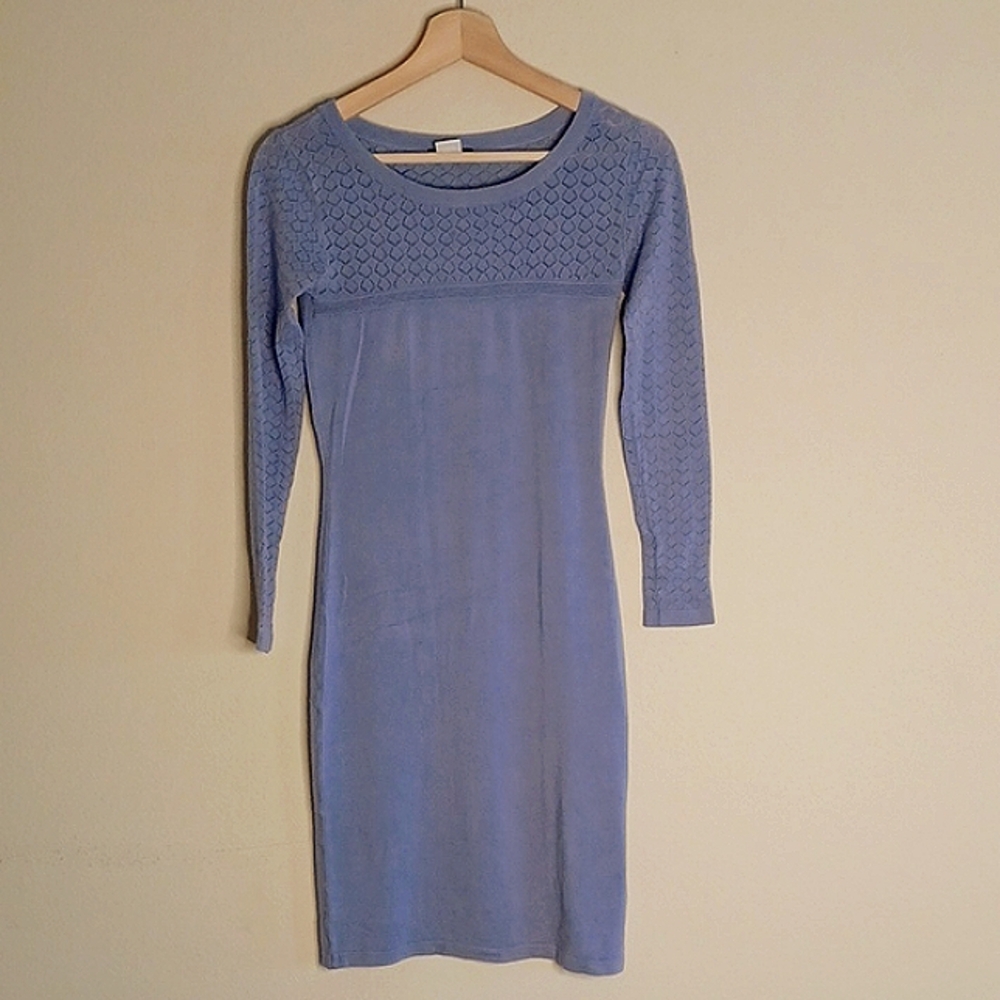VENUS Periwinkle Long Sleeve Knit Bodycon Dress